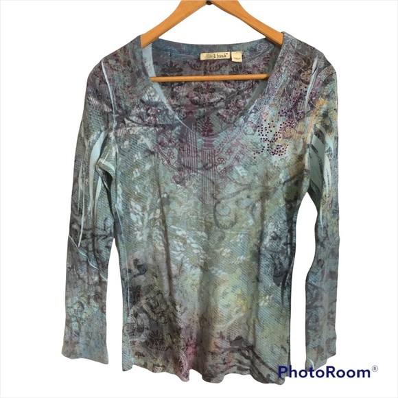 🍃 b. friends Long Sleeve Top Multicoloured with embellishment M - Picture 4 of 8